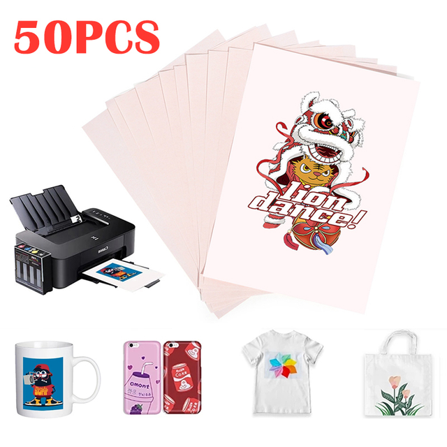 10-50 Sheets A4 Paper Sublimation Heat Transfer Papers Print Ion